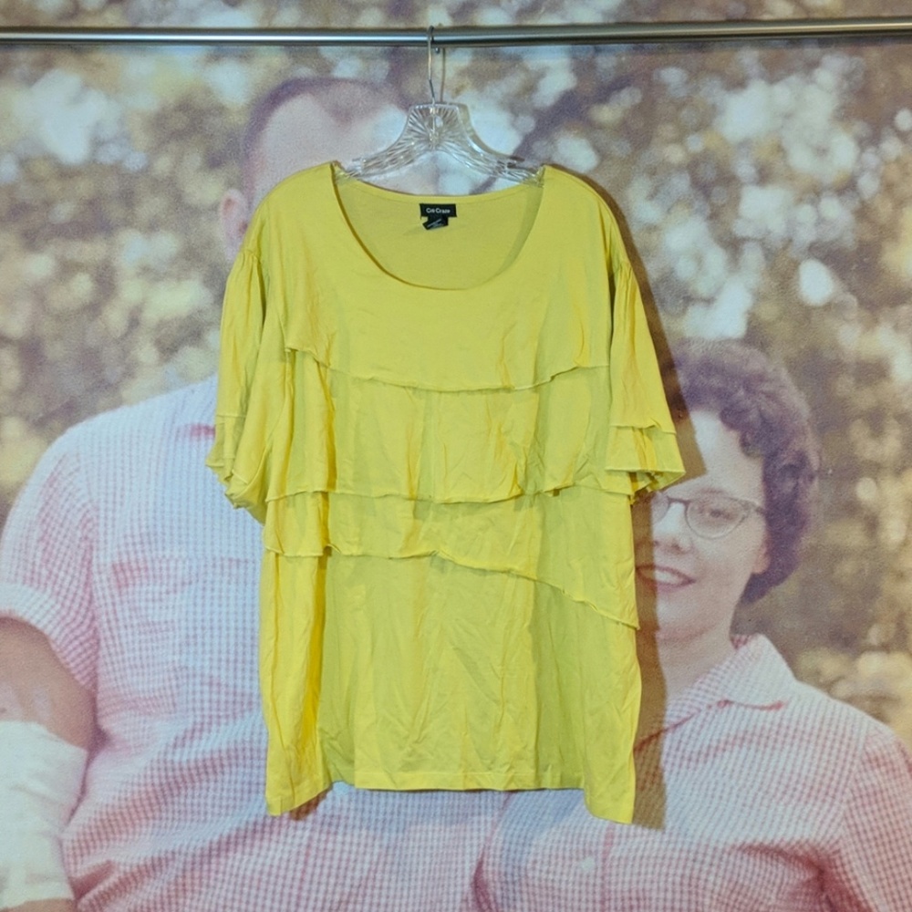 Yellow Ruffled Blouse 3X